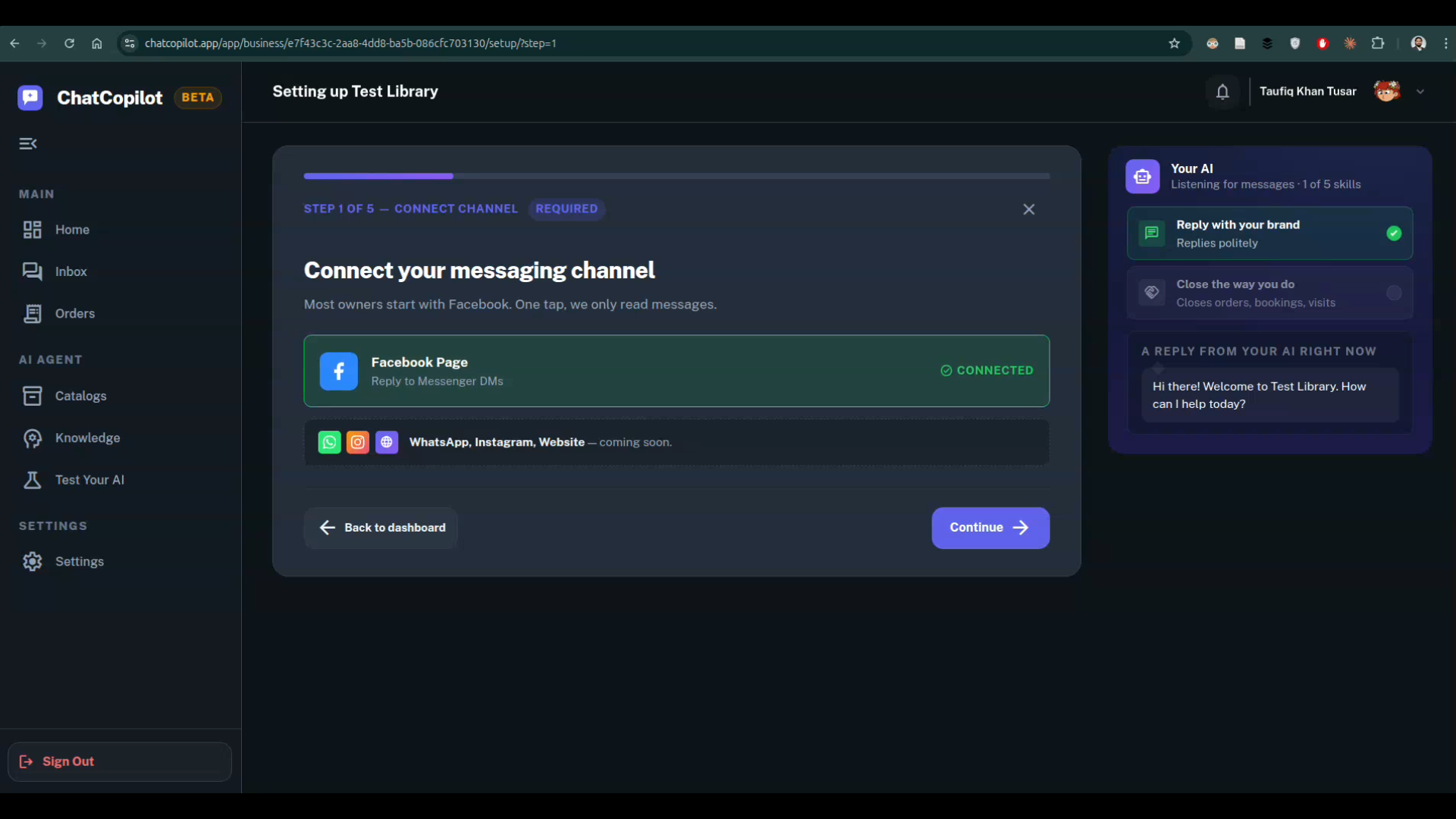 Connect Facebook Page